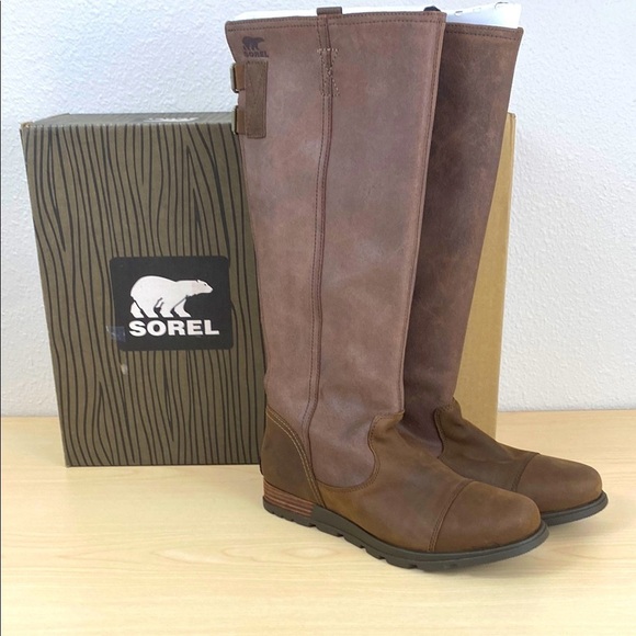 NIB Sorel Major Tall Tobacco Waterproof Leather Tall Boot Size 9.5 - Picture 1 of 6